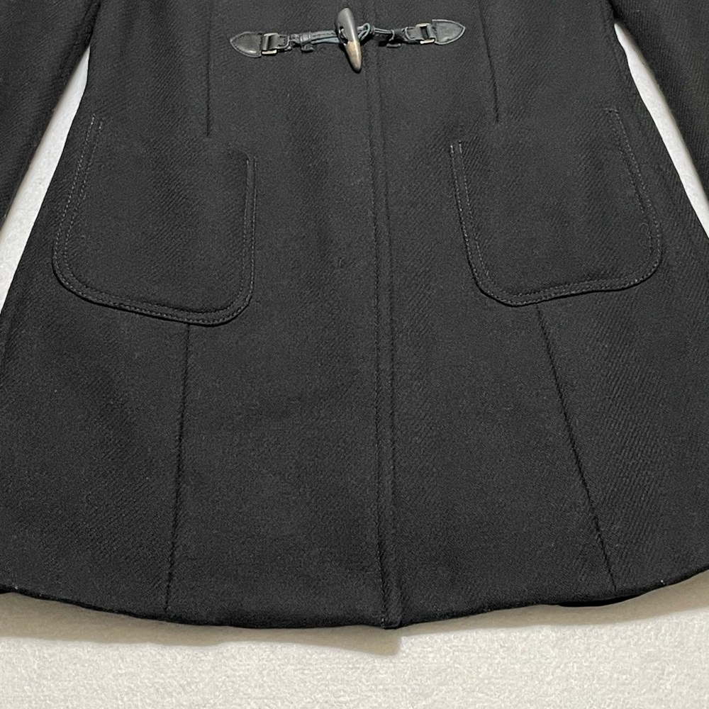 United Colors Of Benetton Hooded Wool-blend duffle coat in black size 44 Medium - Picture 4 of 12
